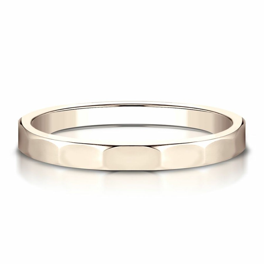 Wedding * | Clearance Sale Faceted Wedding Band In 14K Rose Gold