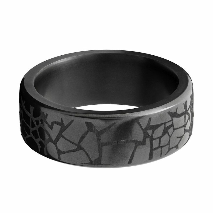 Accessories * | Special Offer Men'S Wedding Band With Laser Glass Pattern In Elysium, 8Mm