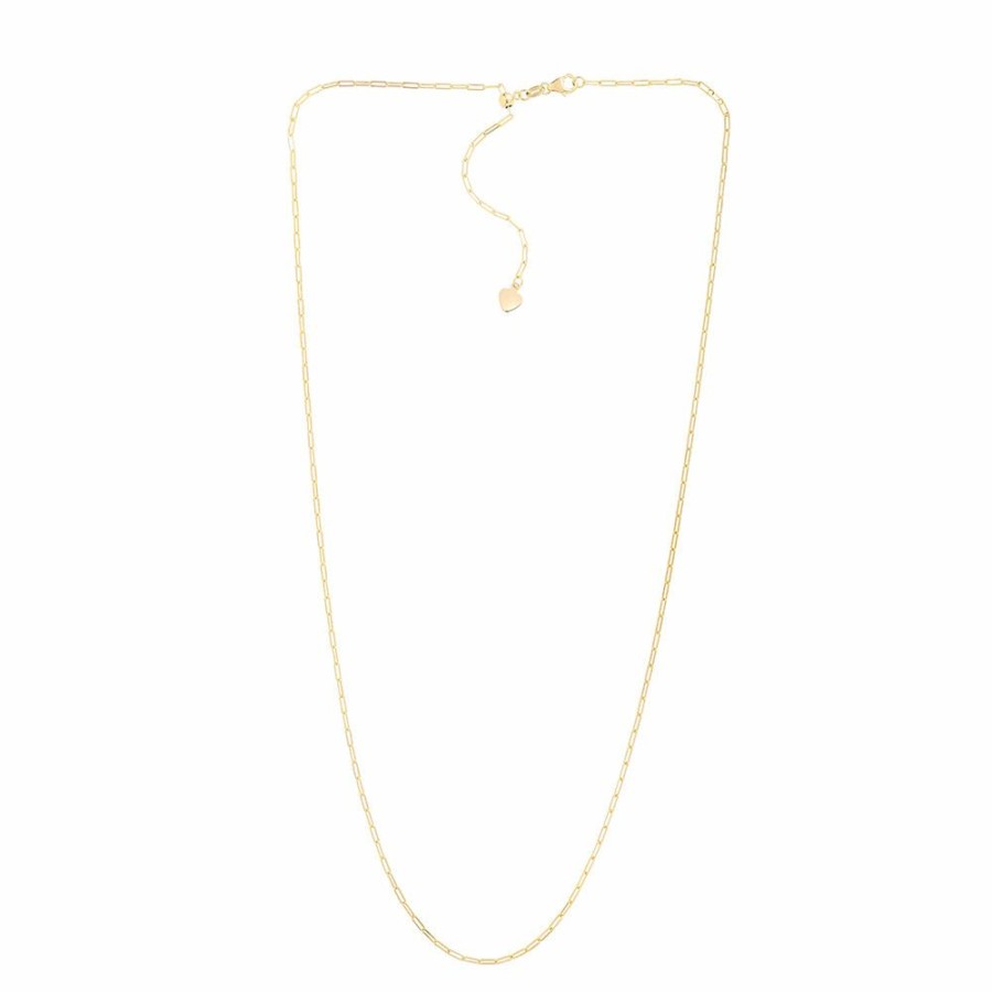 Necklace * | Half Off Adjustable Paperclip Chain Necklace In 14K Yellow Gold, 1.5Mm, 22"