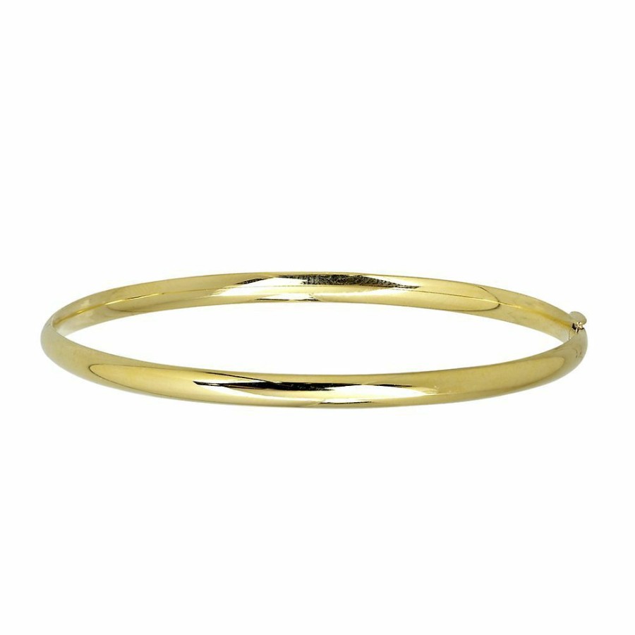 Bracelets * | Special Offers Polished Hinge Bangle Bracelet In 14K Yellow Gold