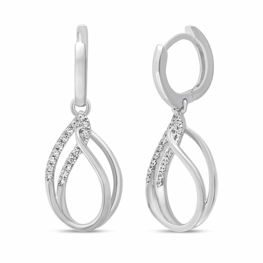 Earrings * | Half Off Lab Grown Diamond Drop Earrings In 10K White Gold (1/5 Ct. Tw.)