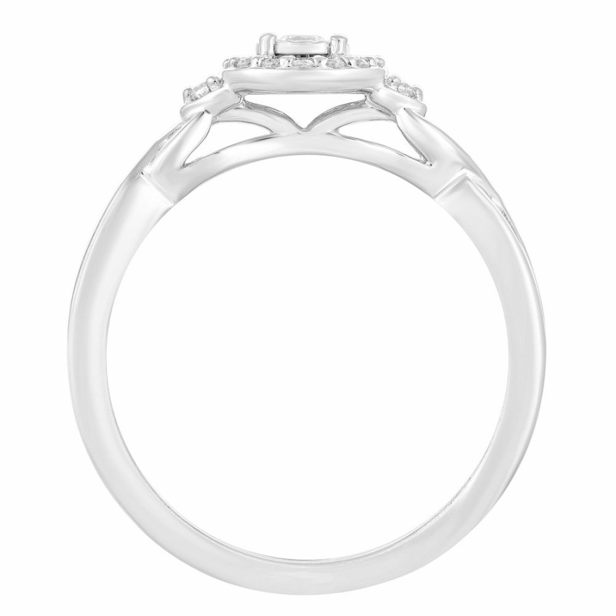 Rings * | Super Specials Diamond Promise Ring In 10K White Gold (1/5 Ct. Tw.)