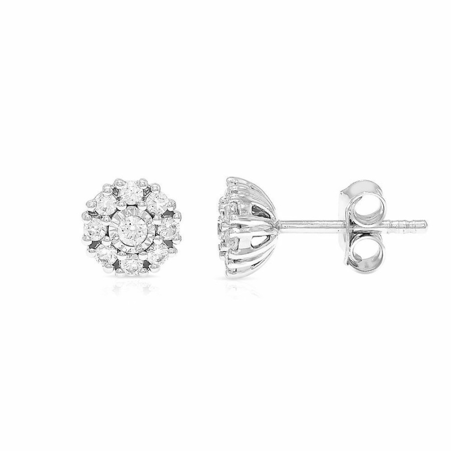 Earrings * | Clearance 1/4 Ct. Tw. Diamond Earrings In 10K White Gold