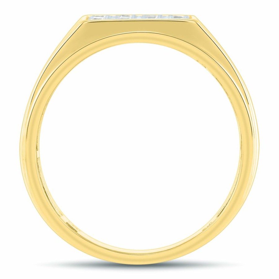 Accessories * | Discount Online Men'S Lab Grown Diamond Ring In 10K Yellow Gold ( 1 Ct. Tw.)