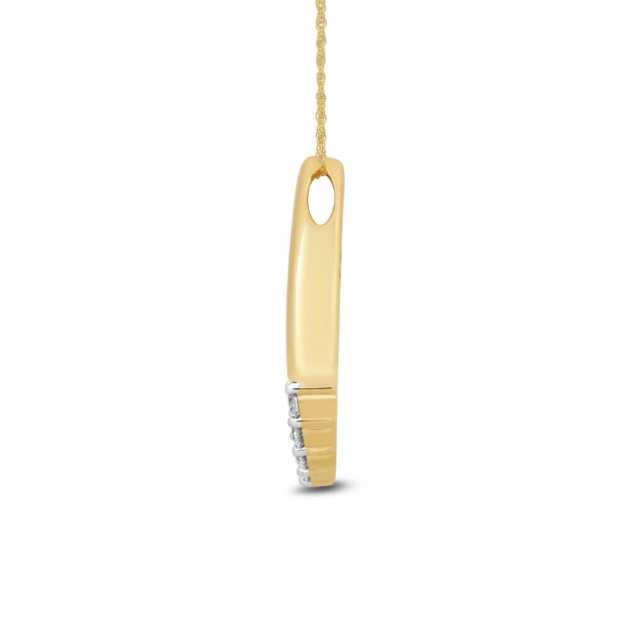 Pendants * | Super Specials Teardrop Pendant With Diamonds In 10K Yellow Gold (1/3 Ct. Tw.)