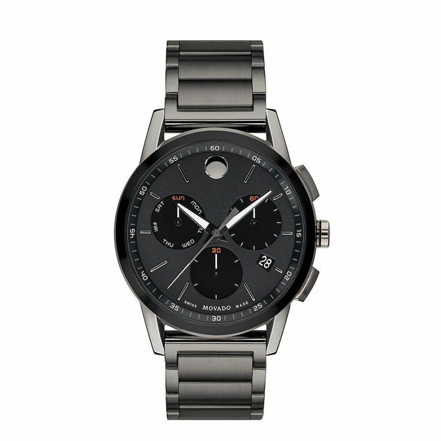 Watches * | Special Offers Museum Sport Men'S Watch In Black Ion-Plated Stainless Steel, 43Mm