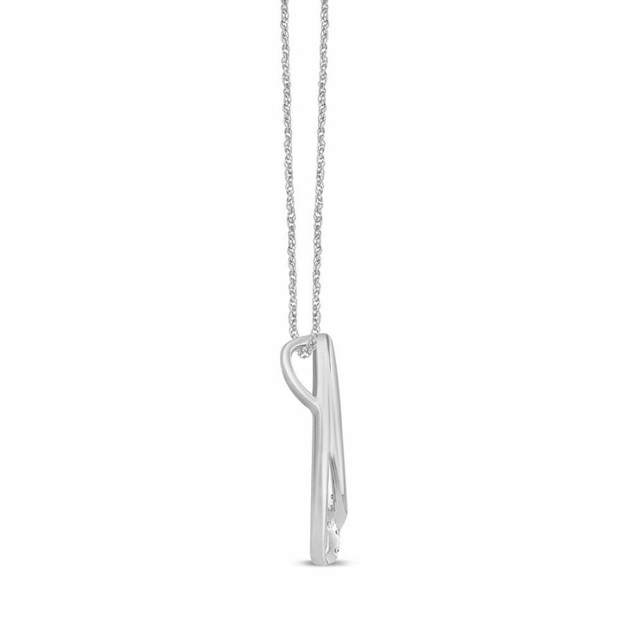 Pendants * | Discount Online Lab Grown Diamond Pear-Shaped Pendant In 10K White Gold (1/10 Ct. Tw.)