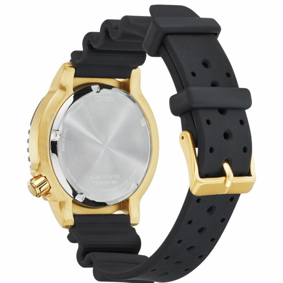 Watches * | Prefential Price Promaster Diver Black Polyurethane Men'S Watch In Gold Tone Ion-Plated Stainless Steel