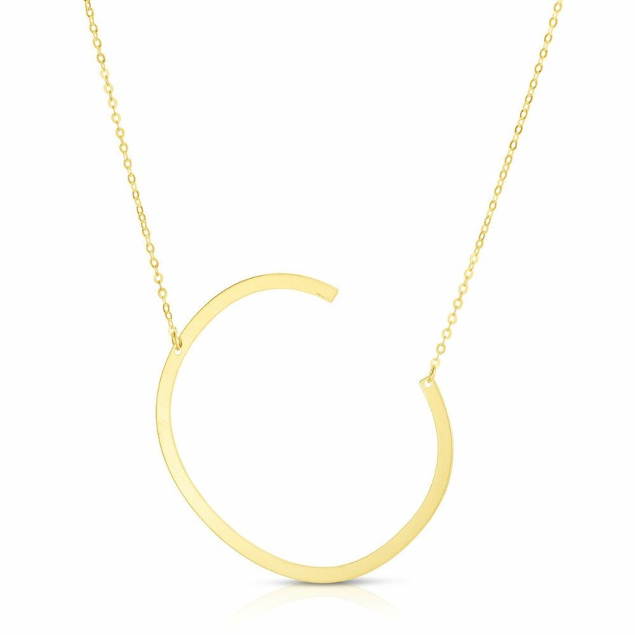 Necklace * | On Sale "C" Initial Necklace In 14K Yellow Gold