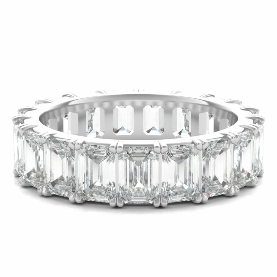 Rings * | Clearance Lab Grown Emerald-Cut Diamond Eternity Band In Platinum (7 Ct. Tw.)