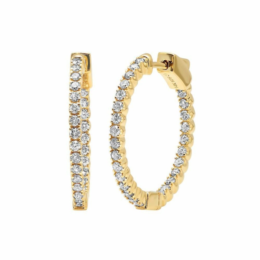 Earrings * | Special Offers Diamond Hoop Earrings In 14K Yellow Gold (1 Ct. Tw.)