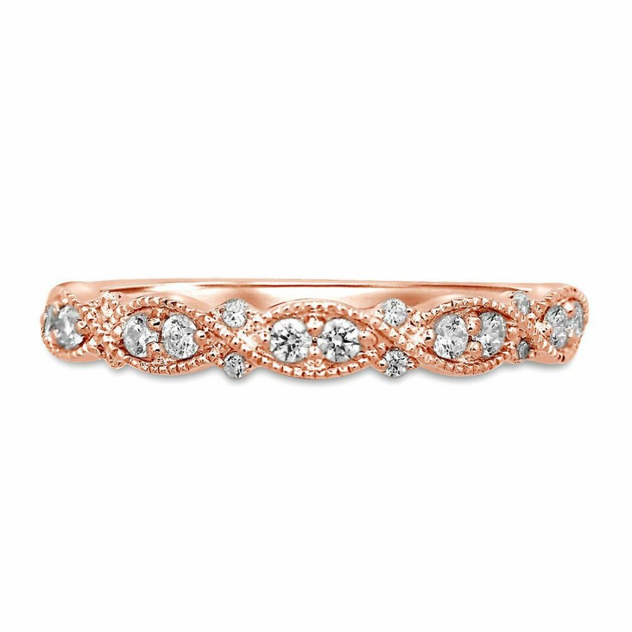 Wedding * | Discount Online 1/4 Ct. Tw. Diamond Band In 10K Rose Gold