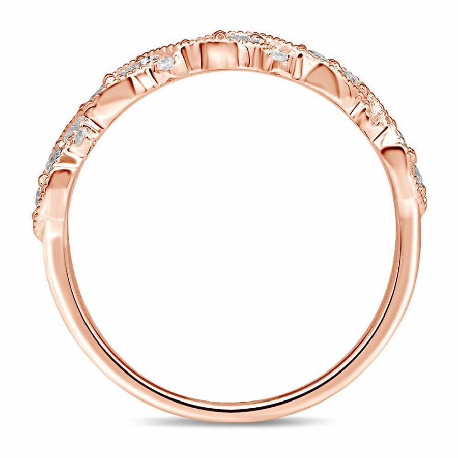 Wedding * | Discount Online 1/4 Ct. Tw. Diamond Band In 10K Rose Gold