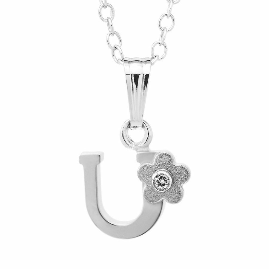 Pendants * | Special Offer Children'S Initial U Pendant In Sterling Silver