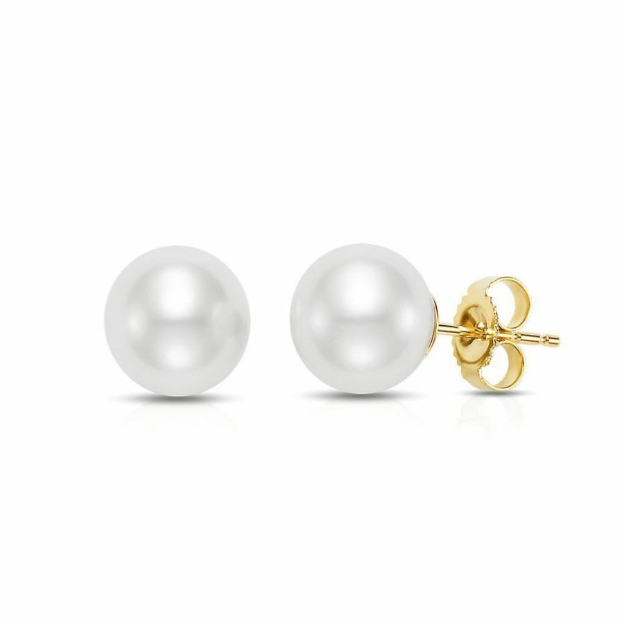 Earrings * | Clearance Freshwater Cultured Pearl Stud Earrings In 14K Yellow Gold, 7.5-8Mm