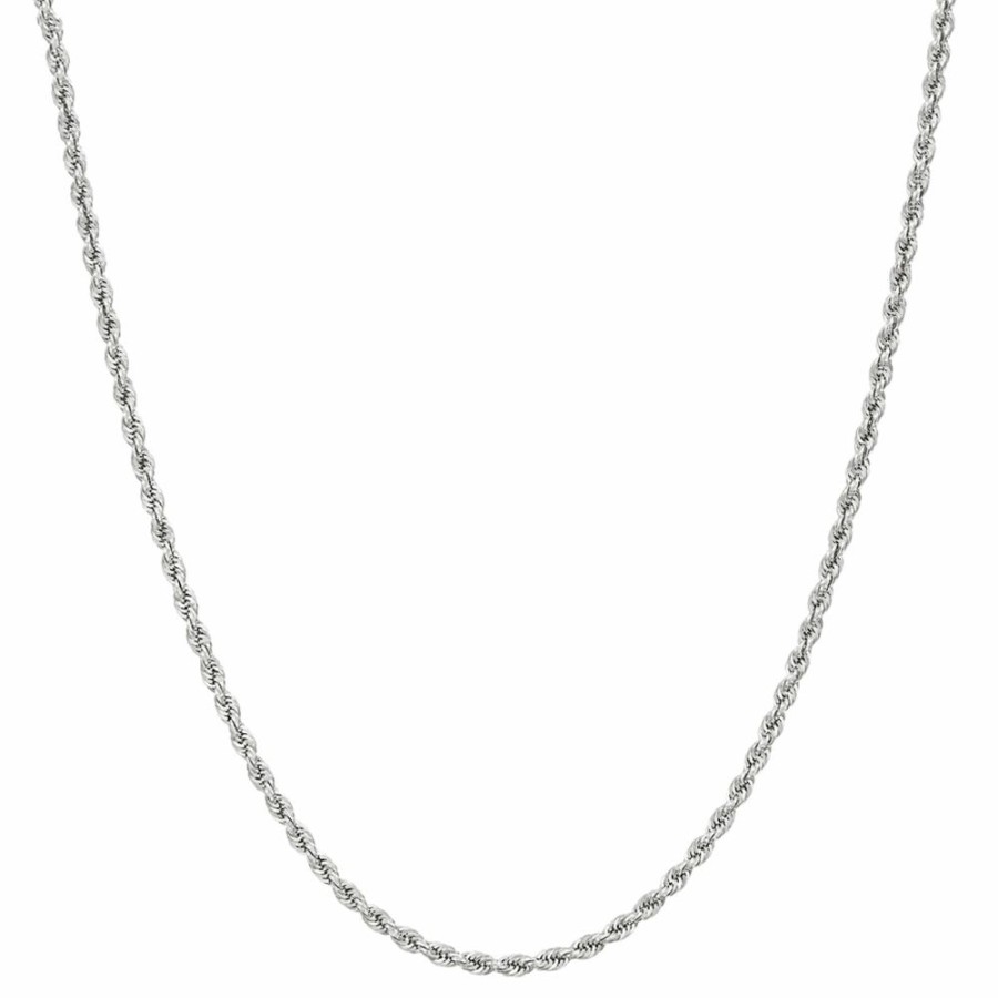 Accessories * | Clearance Sale Glitter Rope Chain Necklace In 14K White Gold, 2Mm, 18"