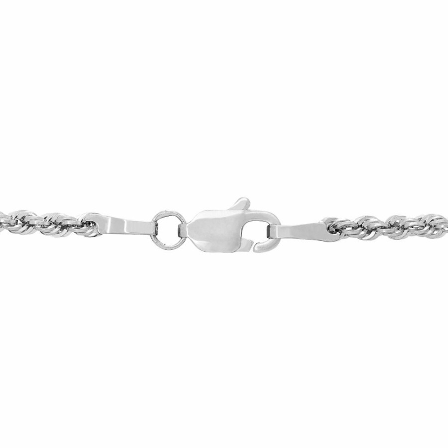 Accessories * | Clearance Sale Glitter Rope Chain Necklace In 14K White Gold, 2Mm, 18"