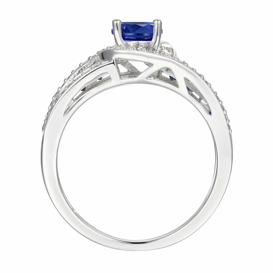 Rings * | Half Off Blue Sapphire & 3/4 Ct. Tw. Diamond Ring In 10K White Gold