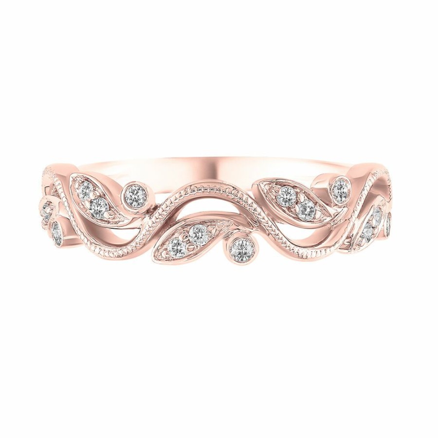 Rings * | Special Offer Vine Ring With Diamonds In 10K Rose Gold (1/8 Ct. Tw.)