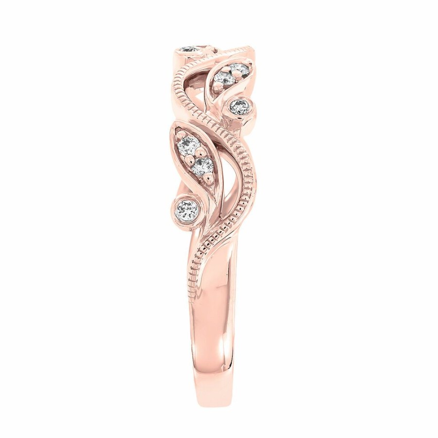 Rings * | Special Offer Vine Ring With Diamonds In 10K Rose Gold (1/8 Ct. Tw.)