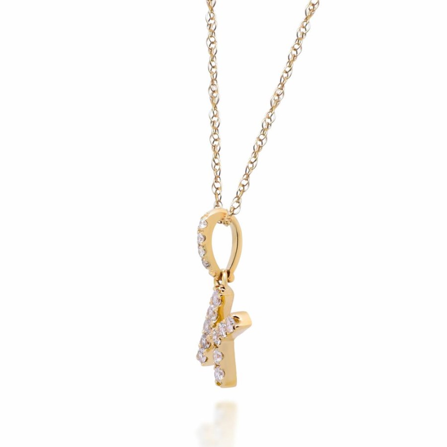 Pendants * | Limit Offer Diamond K Initial Pendant In 10K Yellow Gold (1/7 Ct. Tw.)