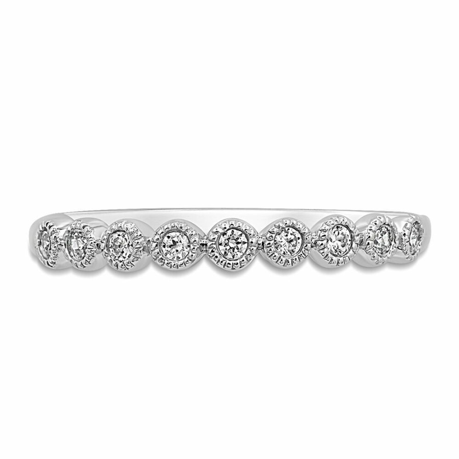 Wedding * | Super Specials 1/10 Ct. Tw. Diamond Anniversary Band In 10K White Gold