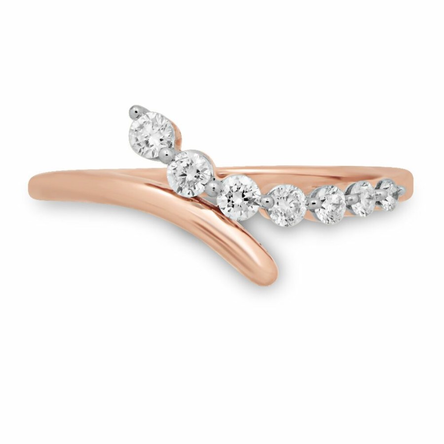 Rings * | Special Price Diamond Bypass Ring In 10K Rose Gold (1/4 Ct. Tw.)