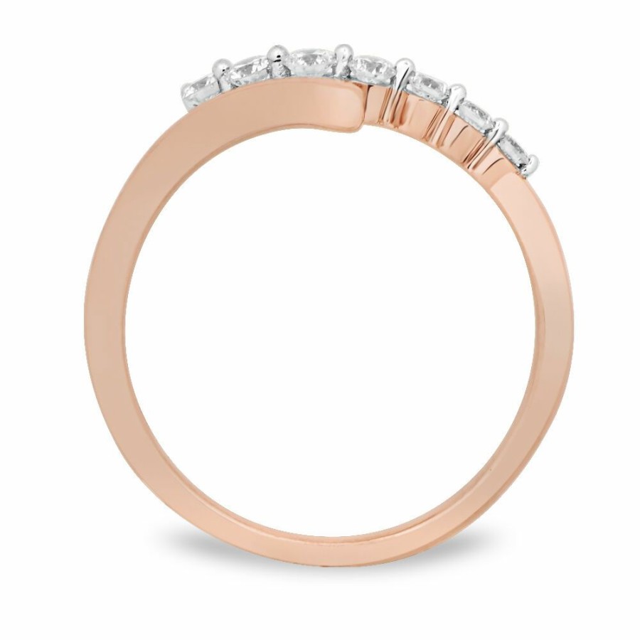 Rings * | Special Price Diamond Bypass Ring In 10K Rose Gold (1/4 Ct. Tw.)