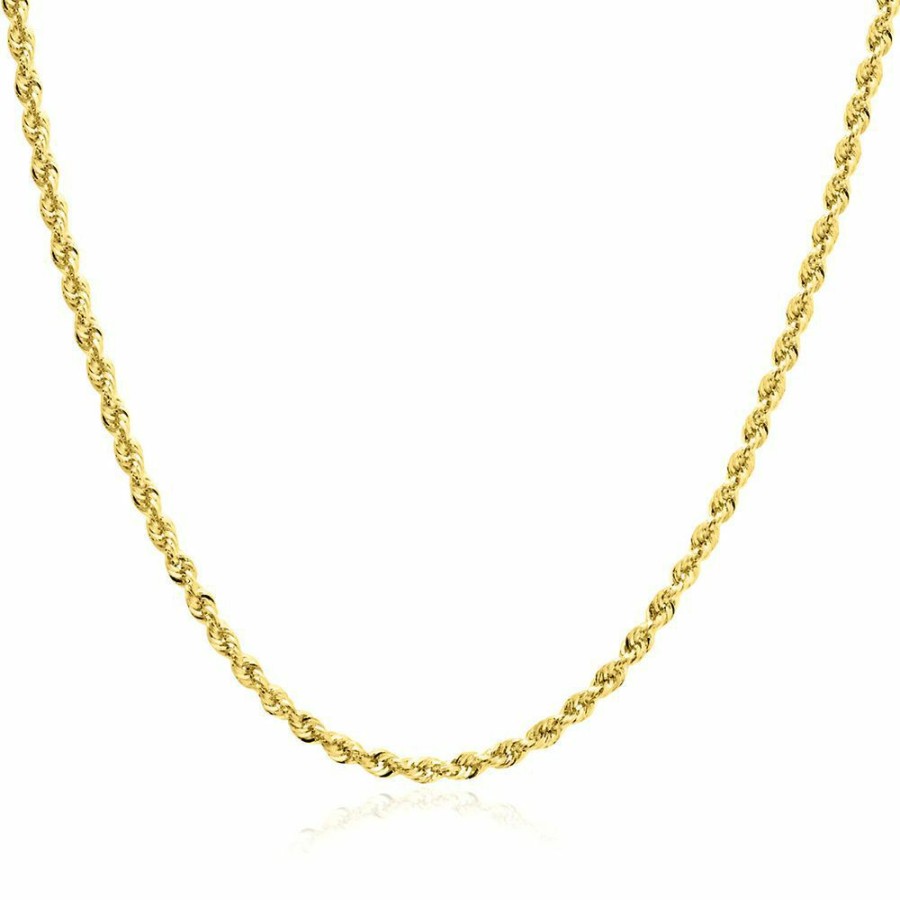 Accessories * | Discount Online Glitter Hollow Rope Chain In 14K Yellow Gold, 22