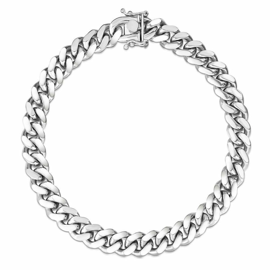 Bracelets * | Clearance Sale Men'S Miami Cuban Bracelet In Sterling Silver