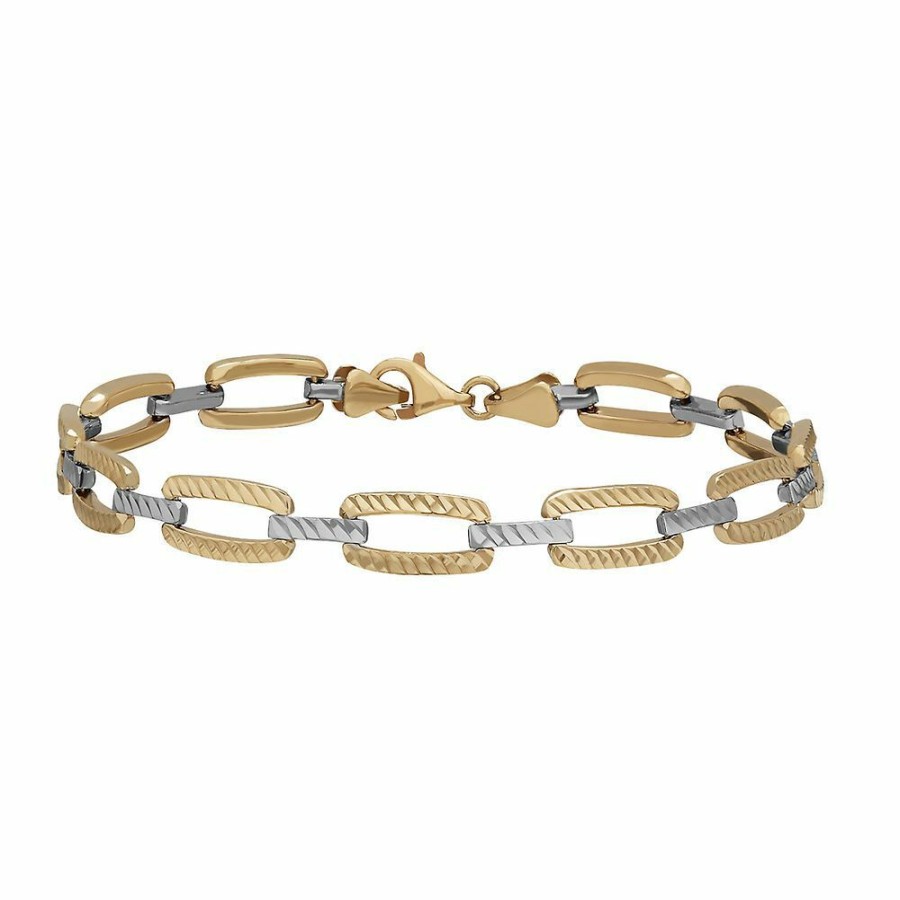 Bracelets * | Discount Online Stampato Bracelet In 14K Yellow & White Gold