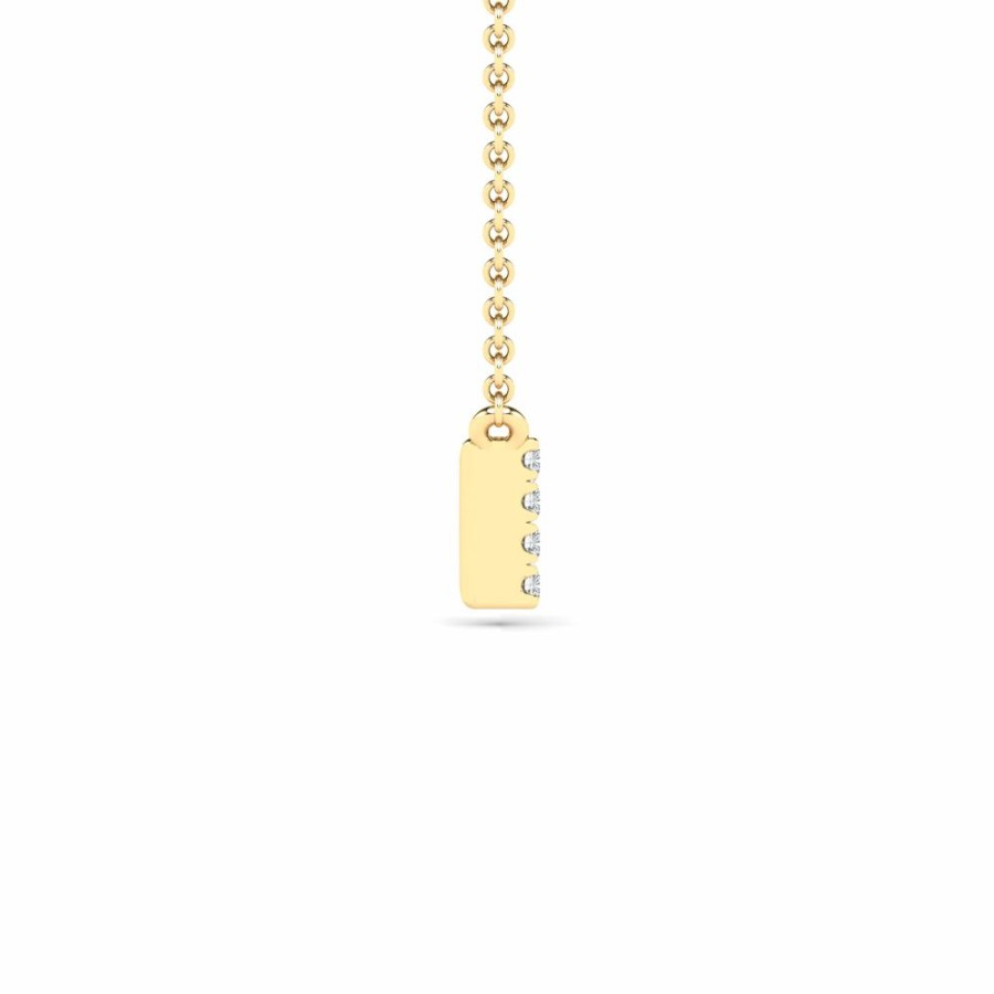 Pendants * | Super Specials Ruby And Diamond Bar Pendant In 14K Yellow Gold (1/7 Ct. Tw.)