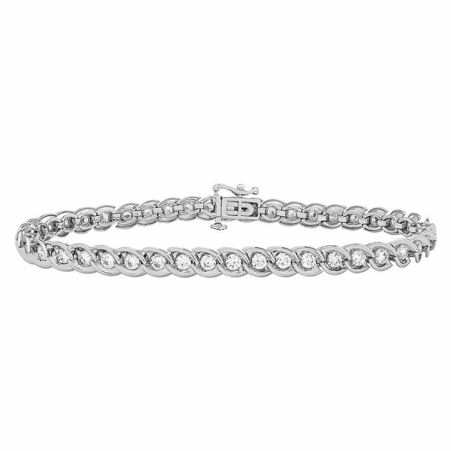 Bracelets * | Special Offers 3 Ct. Tw. Diamond Tennis Bracelet In 10K White Gold