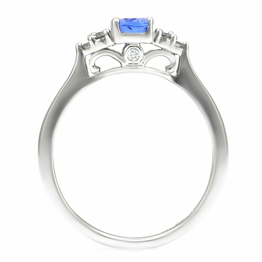 Rings * | Super Specials Tanzanite & 1/10 Ct. Tw. Diamond Ring In 10K White Gold