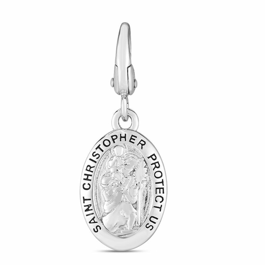 Bracelets * | Clearance Sale Saint Christopher Charm In Sterling Silver