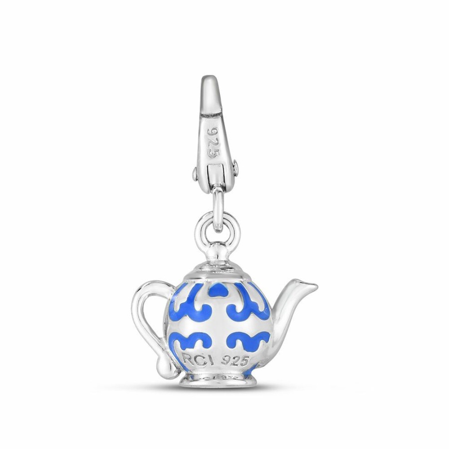 Bracelets * | Prefential Price Tea Pot Charm In Sterling Silver