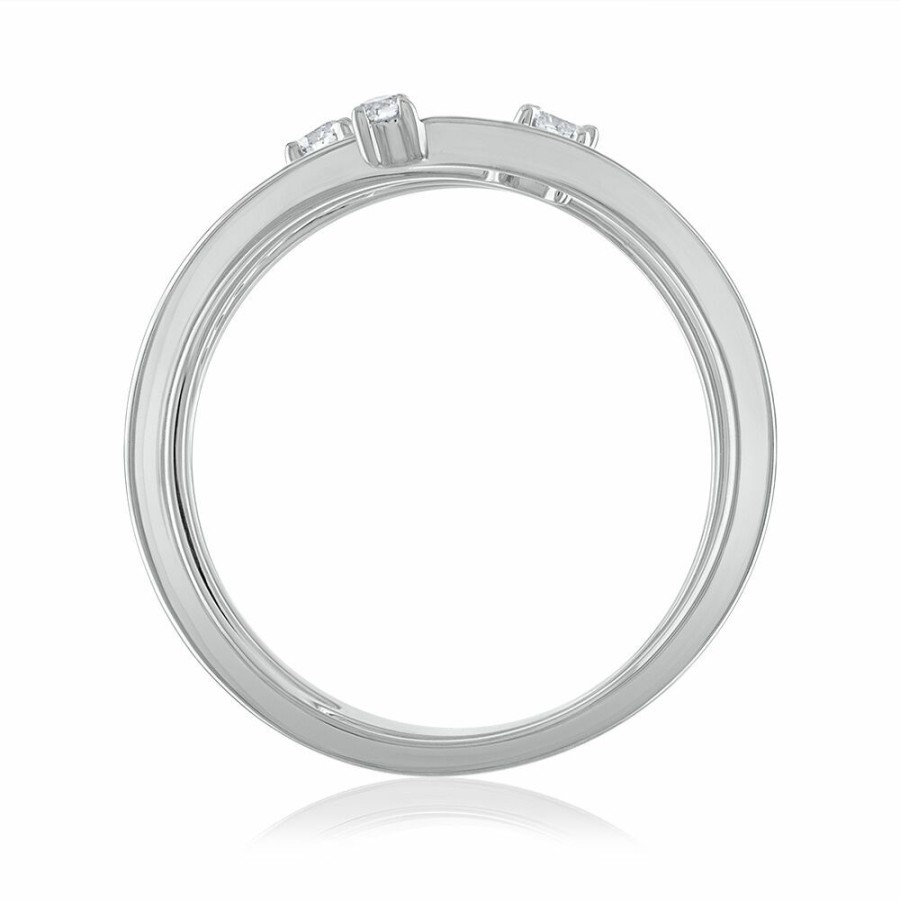 Rings * | Clearance Sale Diamond Wrap Bypass Ring In 10K White Gold (1/3 Ct. Tw.)