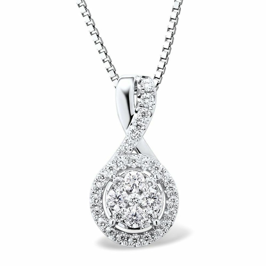 Pendants * | Discount Online 1/2 Ct. Tw. Diamond Pendant In 10K White Gold