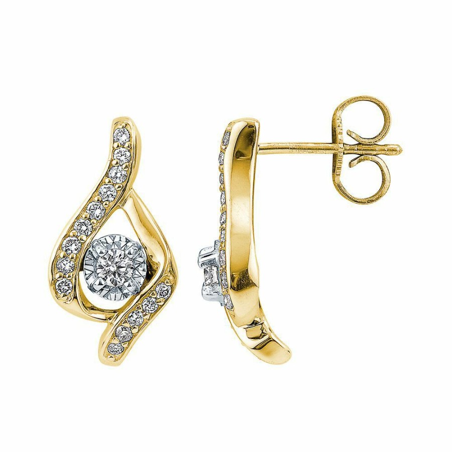 Earrings * | Special Offer 1/3 Ct. Tw. Diamond Drop Earrings In 14K Yellow Gold