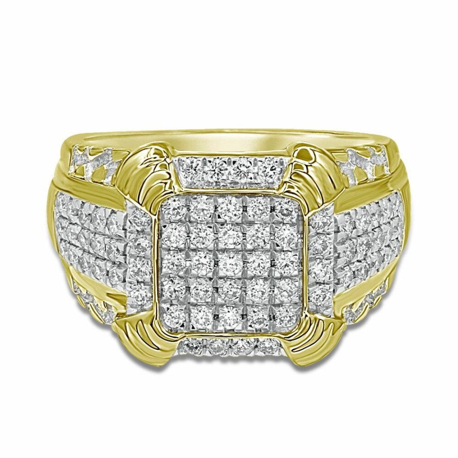 Accessories * | Super Specials Men'S 10K Yellow Gold Ring With Diamonds (1 Ct. Tw.)