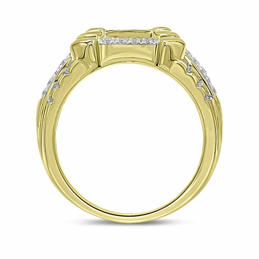 Accessories * | Super Specials Men'S 10K Yellow Gold Ring With Diamonds (1 Ct. Tw.)