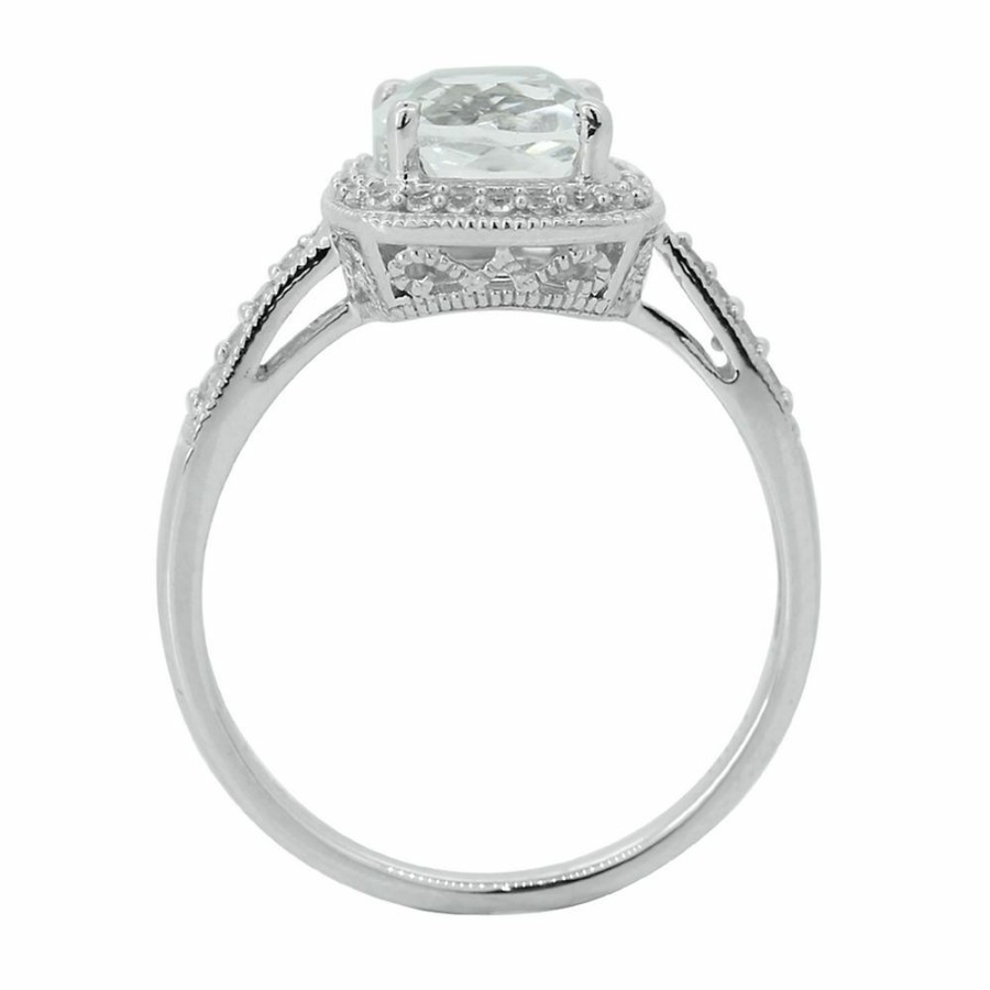 Rings * | Special Offers Lab Created White Sapphire Ring In Sterling Silver