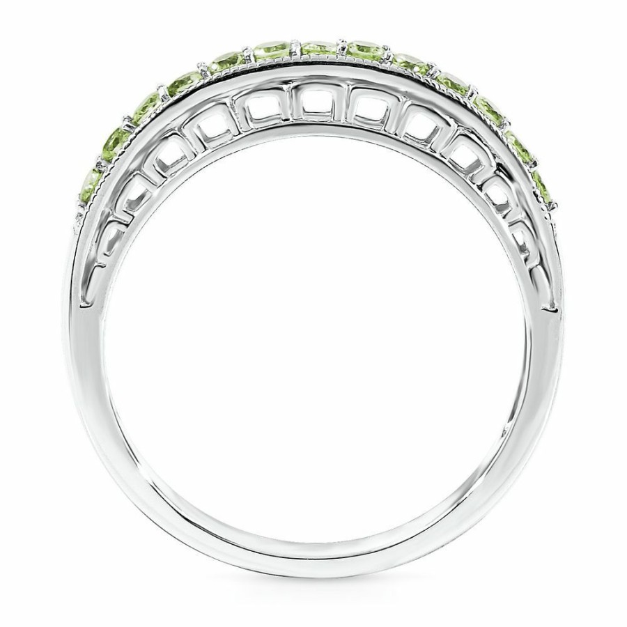 Rings * | Special Offer Peridot Stack Ring In Sterling Silver