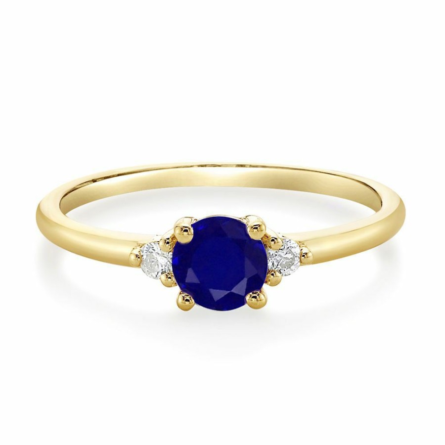 Rings * | Special Offer Sapphire & Diamond Ring In 10K Yellow Gold