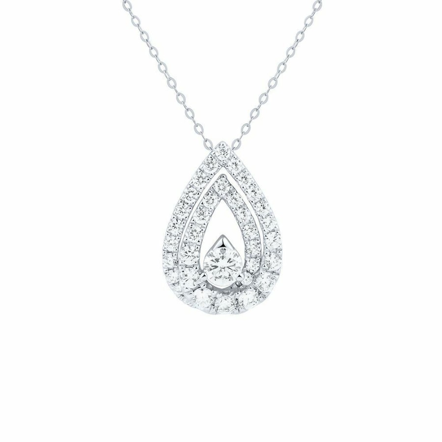 Pendants * | Clearance Sale Light Heart 1 1/2 Ct. Tw. Lab Grown Diamond Pendant In 14K White Gold