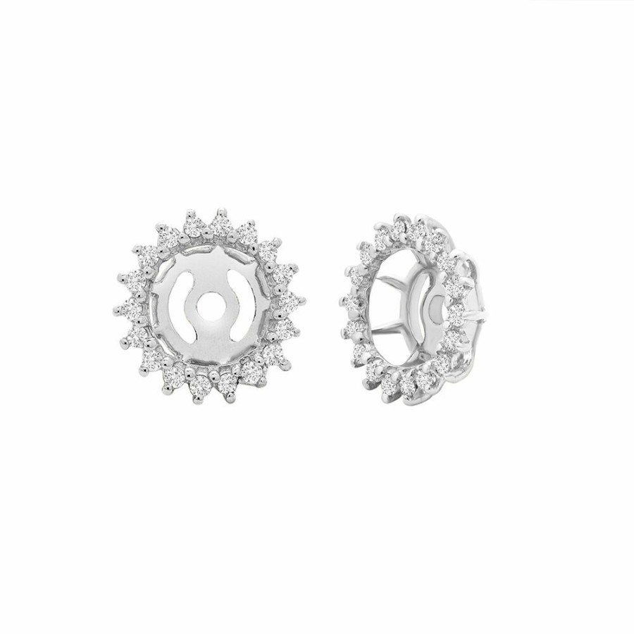 Earrings * | Special Price Starburst Diamond Earring Jackets In 10K White Gold (1/10 Ct. Tw.)