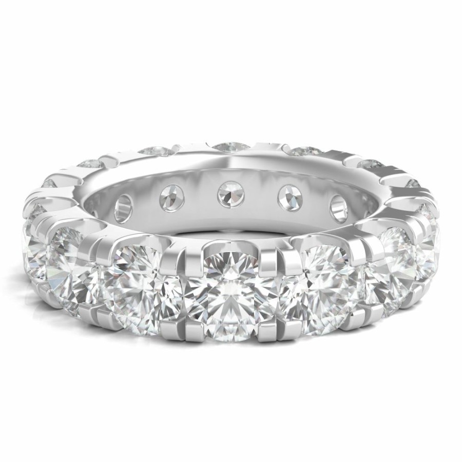 Wedding * | Discount Online Lab Grown Round Diamond Eternity Band In Platinum (7 Ct. Tw.)