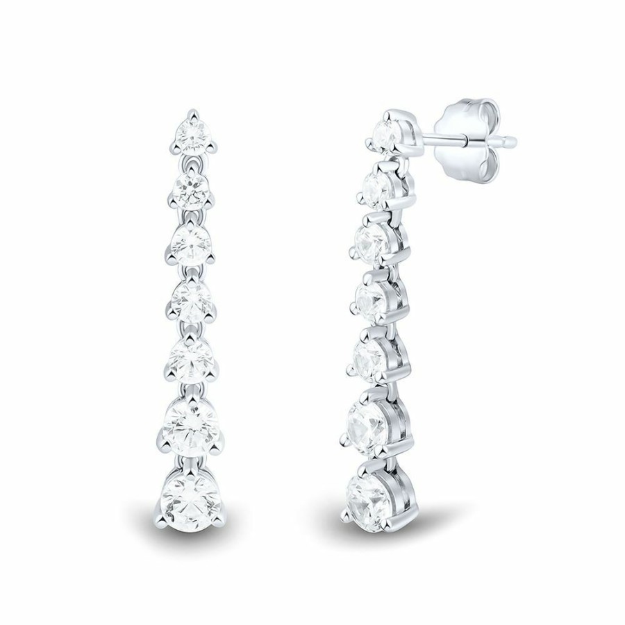 Earrings * | On Sale Light Heart 1 1/4 Ct. Tw. Lab Grown Diamond Dangle Earrings In 14K White Gold