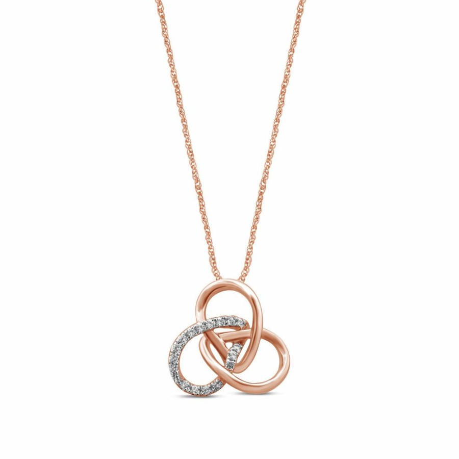 Pendants * | Prefential Price Lab Grown Diamond Pendant Knot In 10K Rose Gold