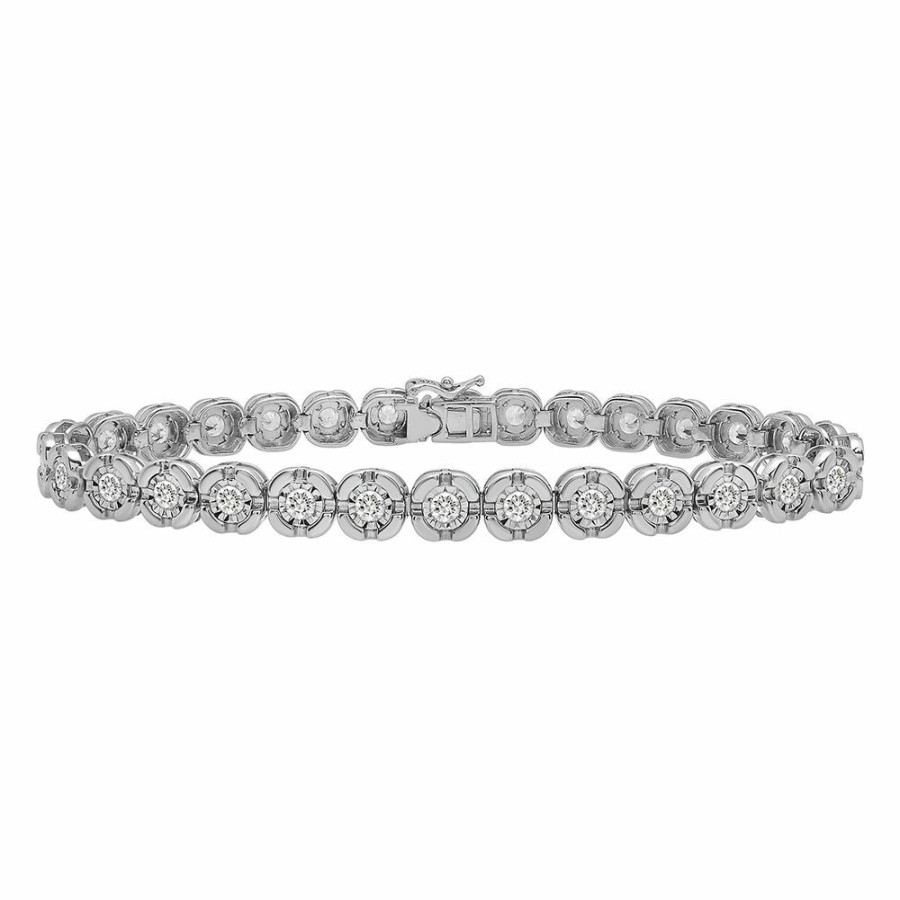 Bracelets * | Clearance Men'S Diamond Tennis Bracelet In Sterling Silver, 8.5 (3 Ct. Tw.)